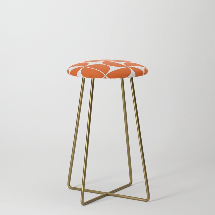 Mid Century Modern Geometric 04 Orange Stool Gallery Image 4