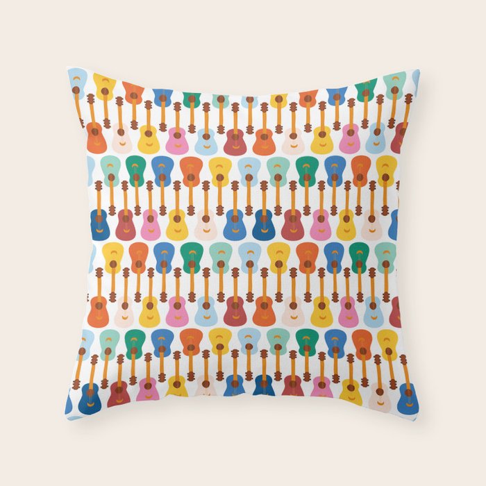 Colorful Guitars Throw Pillow Gallery Image 5
