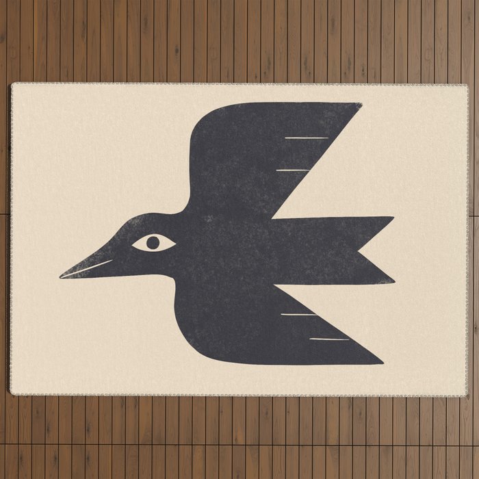 Minimal Blackbird No. 1 Outdoor Rug Gallery Image 4