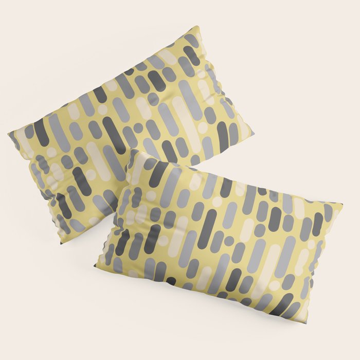 Morningside Heights Midcentury Modern Pattern in Retro Gray, Cream, and Yellow Pillow Sham Gallery Image 4