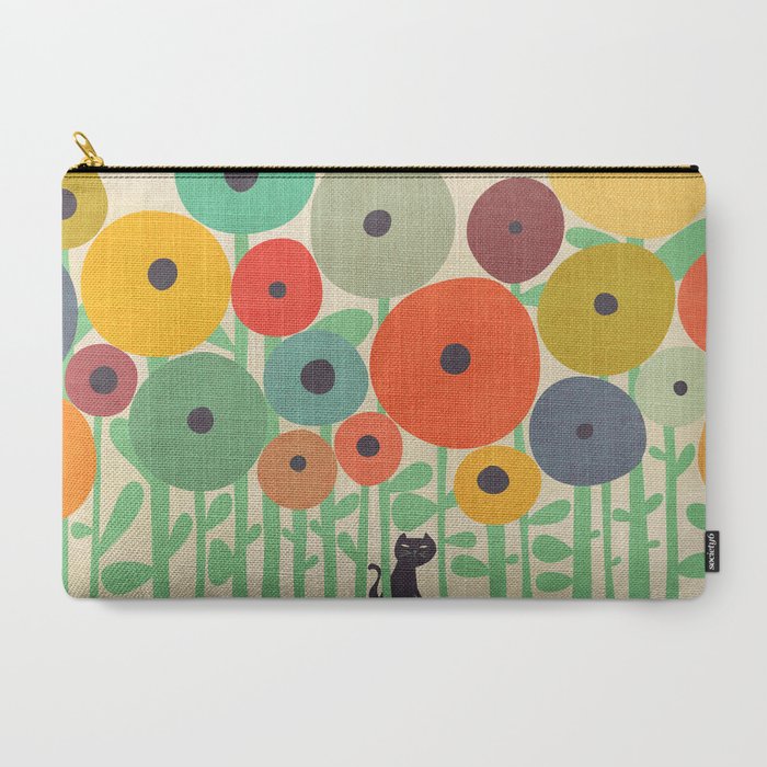 Cat in flower garden Carry All Pouch Gallery Image 3