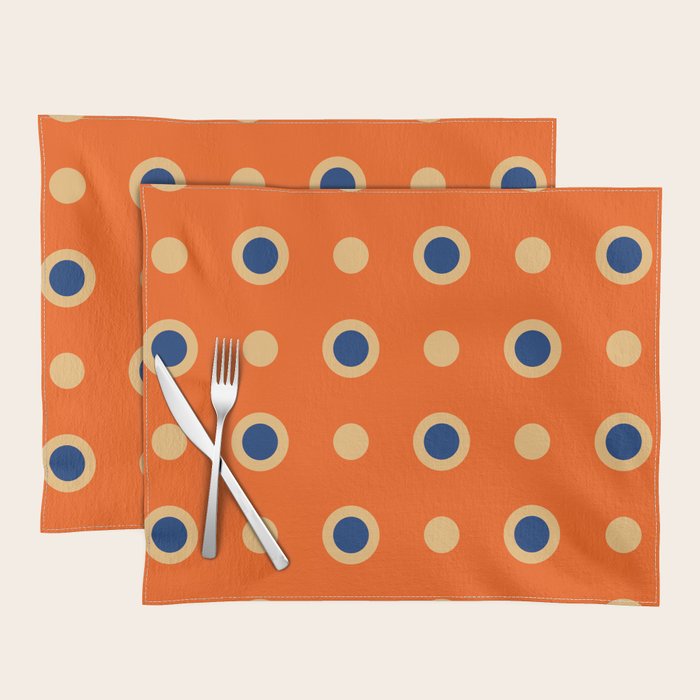 Mid Century Modern Scandinavian Art 241 Orange Blue Placemat Gallery Image 2