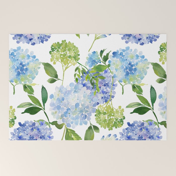 Blue Hydrangea Flowers Welcome Mat Gallery Image 2