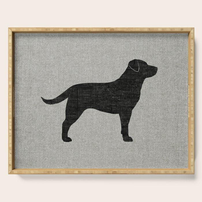 Black Labrador Retriever Dog Silhouette Serving Tray Gallery Image 1