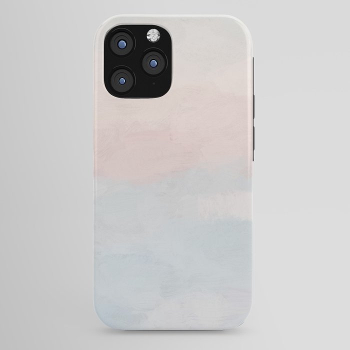 Soothing Seas I - Soft Pink and Blue Sunrise Horizon Ocean for Nursery Abstract Coastal Painting Art iPhone Case Gallery Image 44