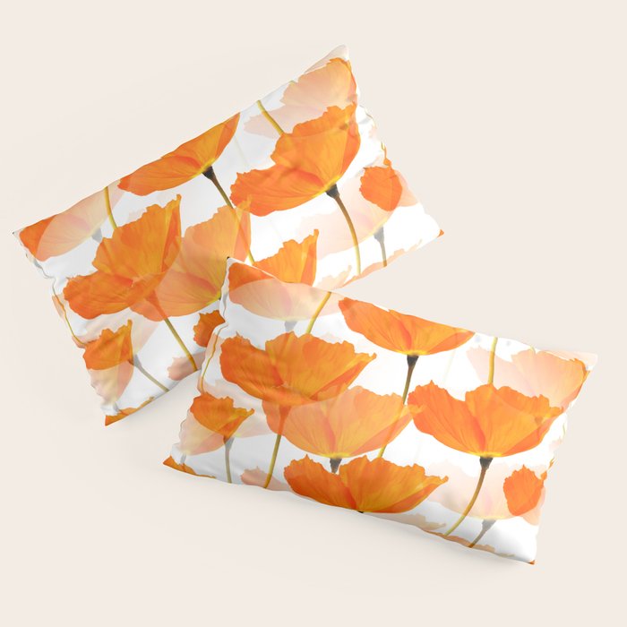 Orange Poppies On A White Background #decor #society6 #buyart Pillow Sham Gallery Image 4