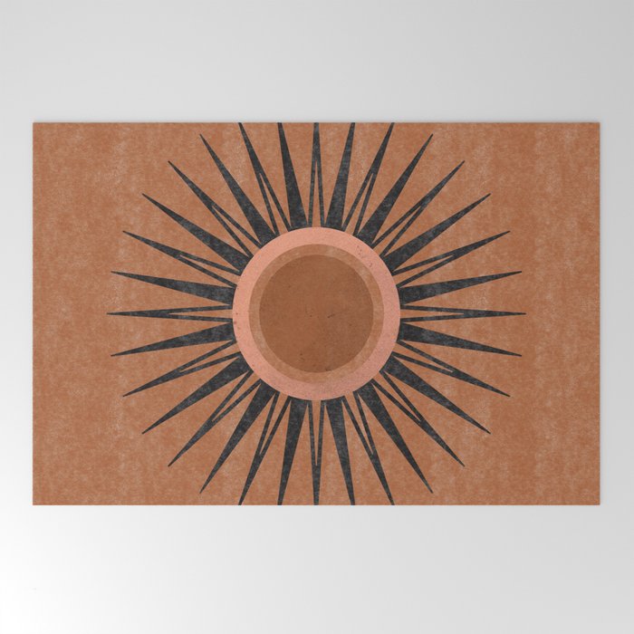 Terracotta Mid Century Sunburst Welcome Mat Gallery Image 2