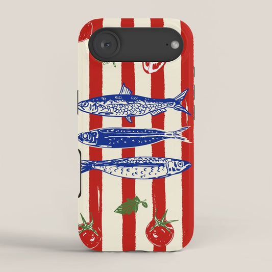 Sardines and Tomato Mediterranean Doodle iPhone Case Gallery Image 2