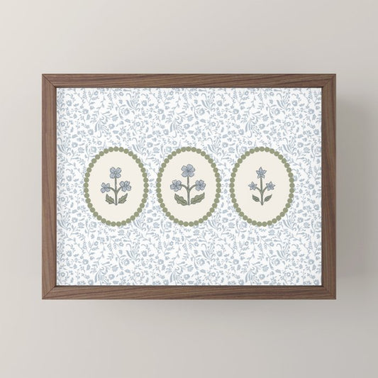 Ditsy Block Print Floral Tryptich Mini Art Print Gallery Image 2