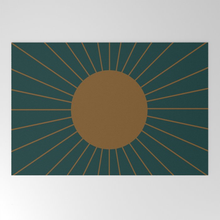 Minimal Sunrays - Teal Welcome Mat Gallery Image 2