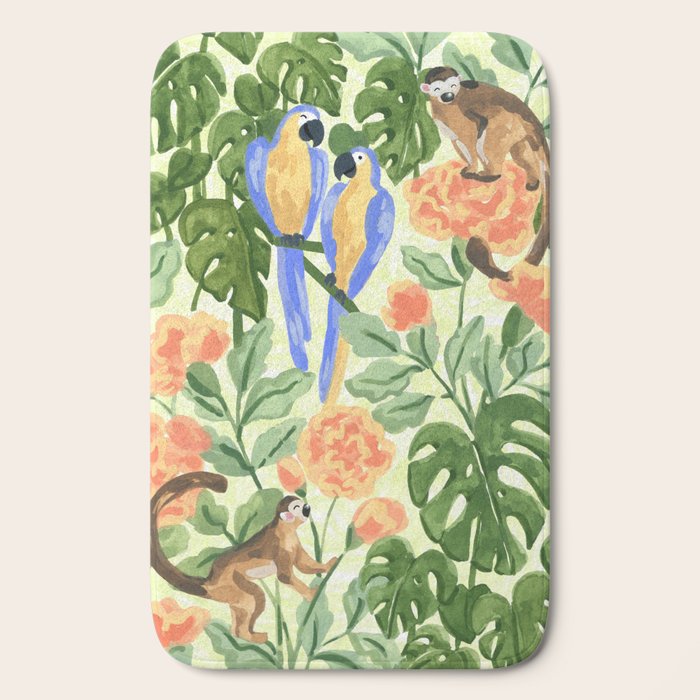 Monkeys and Parrots Bath Mat Gallery Image 2