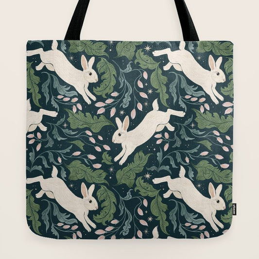 Moonlight Garden Bunnies Tote Bag Gallery Image 2