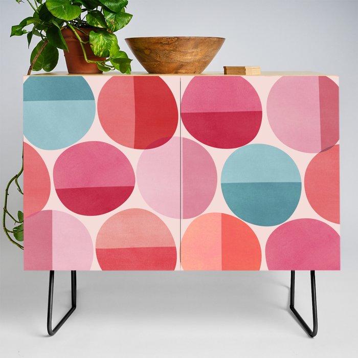 Retro Red and Pink Dots Credenza Gallery Image 2