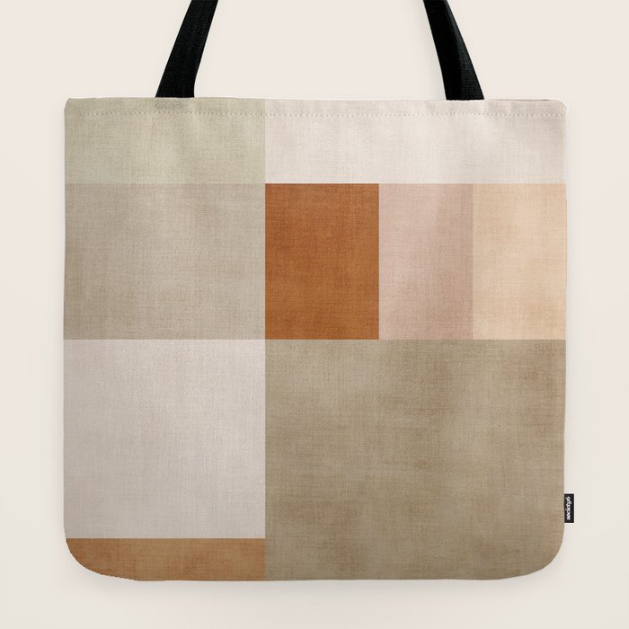 Neutral Tones Soft Colors Geometric Artwork Tote Bag Gallery Image 2