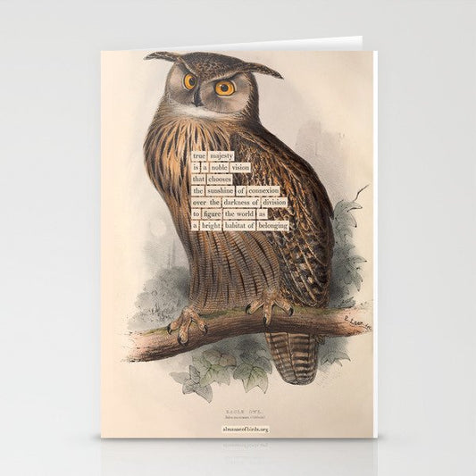 Bird Divinations: Eagle Owl (about: almanacofbirds.org) Stationery Card Gallery Image 2