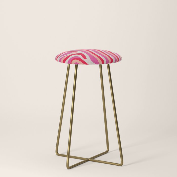 pink zebra stripes Stool Gallery Image 4