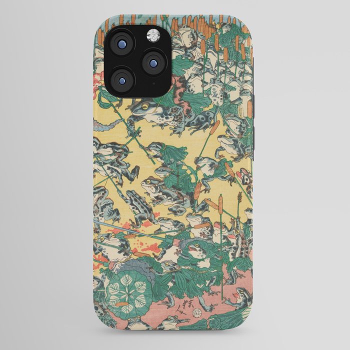 Fashionable Battle of Frogs by Kawanabe Kyosai, 1864 iPhone Case Gallery Image 44