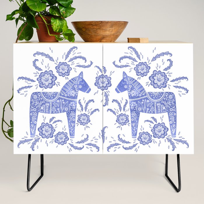Swedish Dala Horse Blue Credenza Gallery Image 2