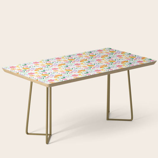 Colorful retro flower folk art pattern Coffee Table Gallery Image 2