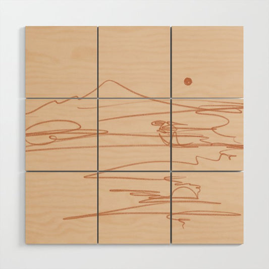 Line Mountain Sunset. Wood Wall Art Gallery Image 2
