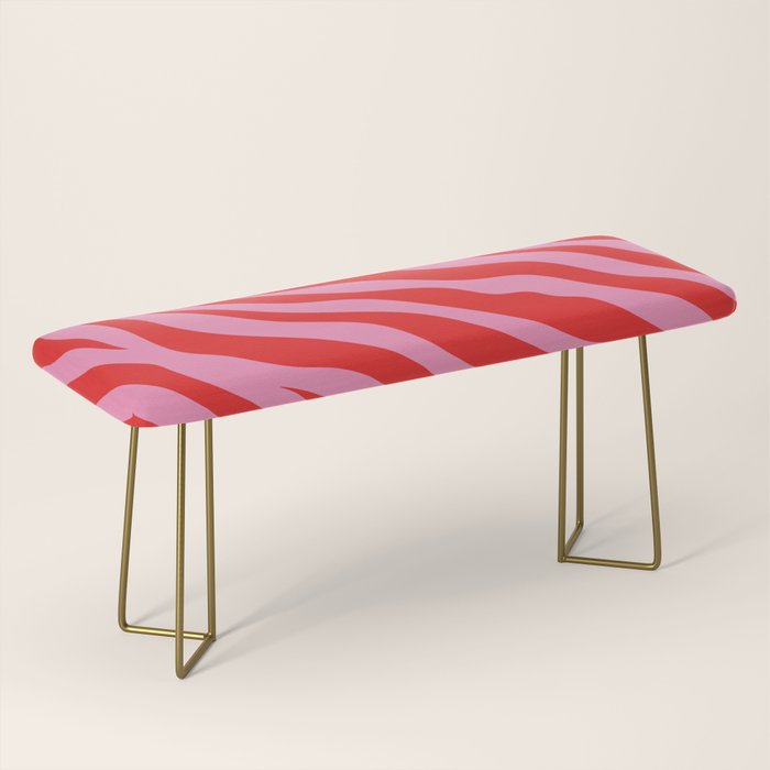 Zebra Animal Print (Pink & Red) Bench Gallery Image 2