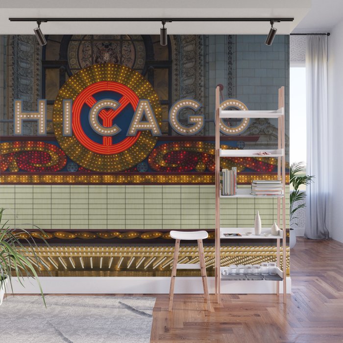 Glowing Chicago Wall Mural Gallery Image 1