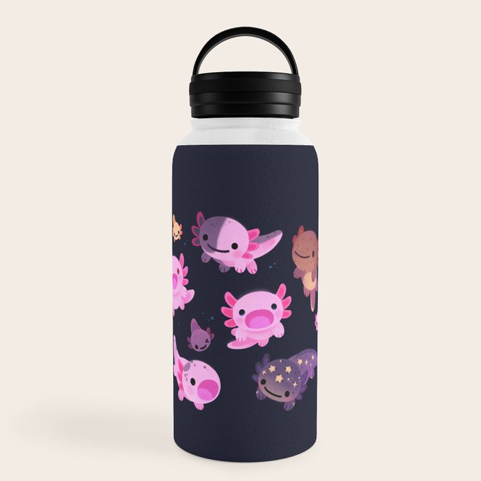 Happy axolotl - dark Water Bottle Gallery Image 6