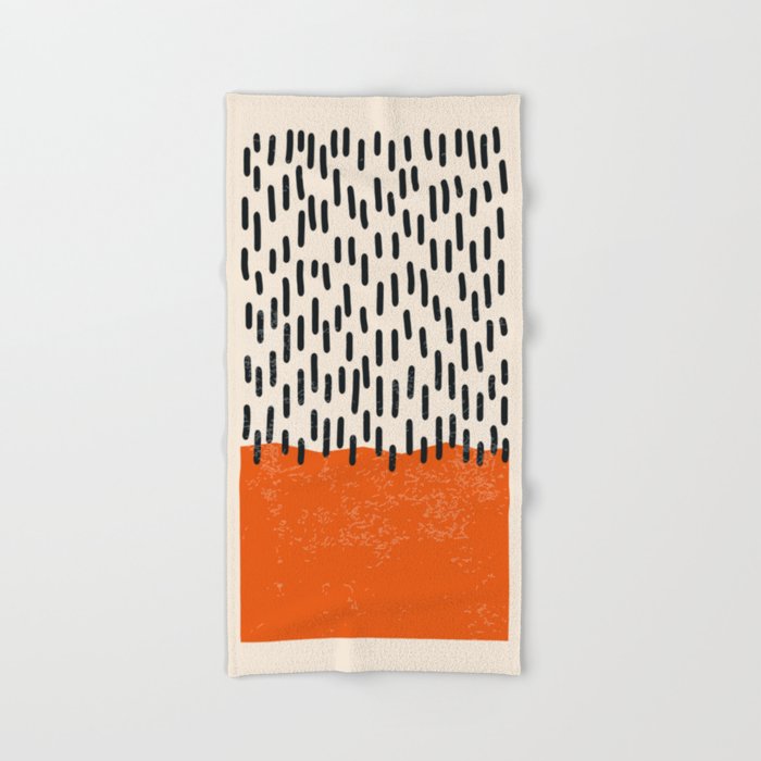 Mid Century Modern Minimalist Rothko Inspired Color Field Red Rain With Lines Geometric Style Bath Towel Gallery Image 2