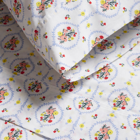 Sweet Posie Vignette Brushed Cotton Sheet Set