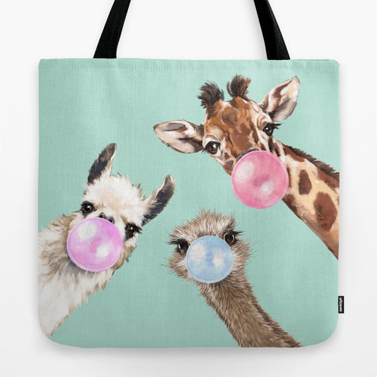 Bubble Gum Gang in Green Tote Bag Gallery Image 2