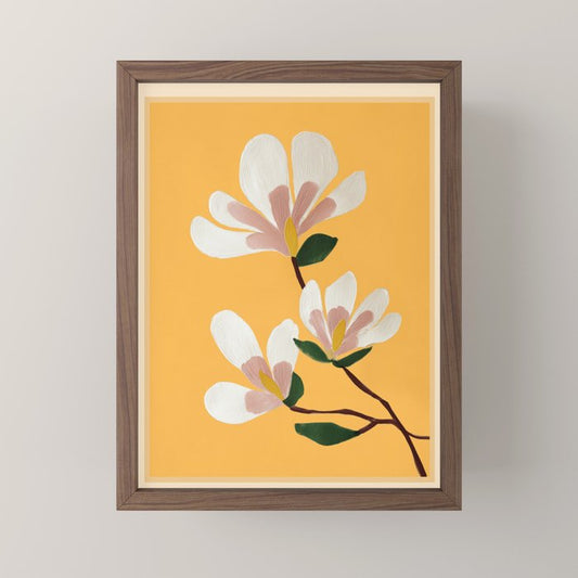 Golden Magnolia Blooms Mini Art Print Gallery Image 2