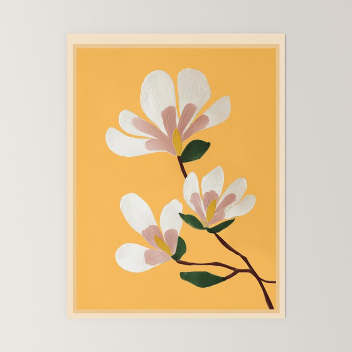 Golden Magnolia Blooms Mini Art Print Gallery Image 6