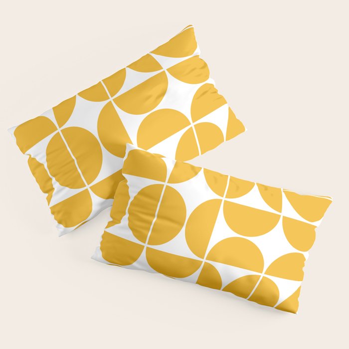 Mid Century Modern Geometric 04 Yellow Pillow Sham Gallery Image 4