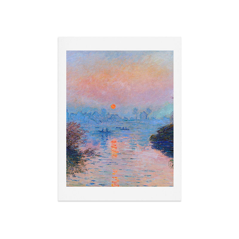 Claude Monet Sunset on the Seine at Lavacourt, Winter (High Res & Color Restored) Art Print Gallery Image 9