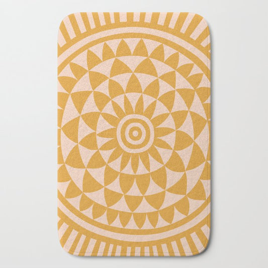 Geometric Yellow Sun Bath Mat Gallery Image 2