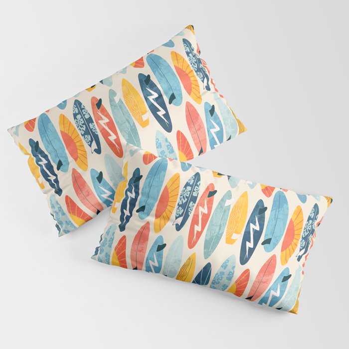 Surfboard white Pillow Sham Gallery Image 4