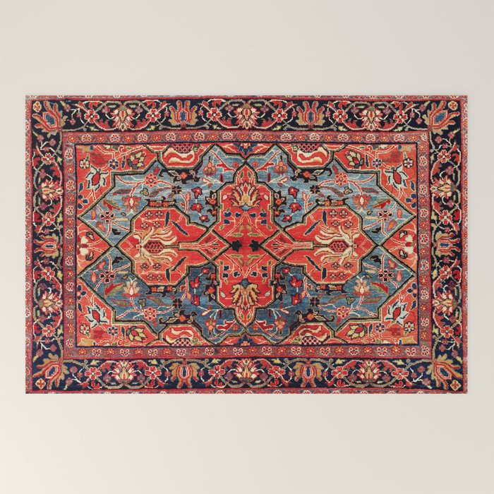 Kashan Poshti Central Persian Rug Print Welcome Mat Gallery Image 2