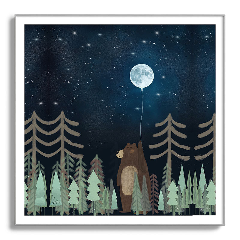 the moon balloon Framed Art Print Gallery Image 142