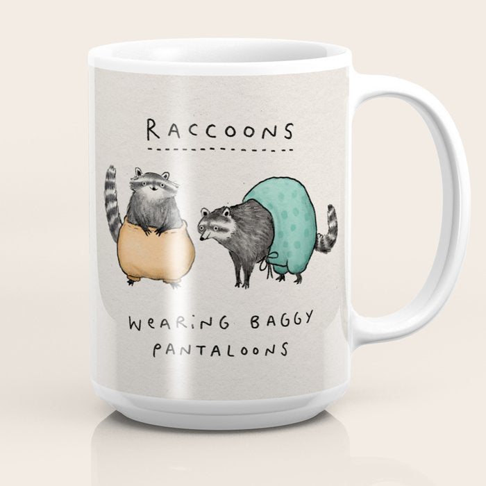 Raccoons Wearing Baggy Pantaloons Coffee Mug Gallery Image 2