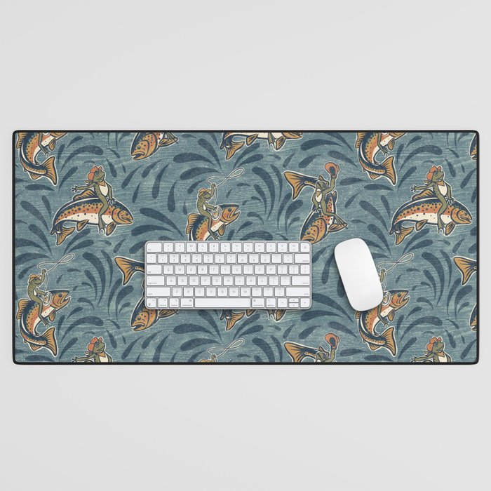 Rodeo Frogs - Blue Desk Mat Gallery Image 1
