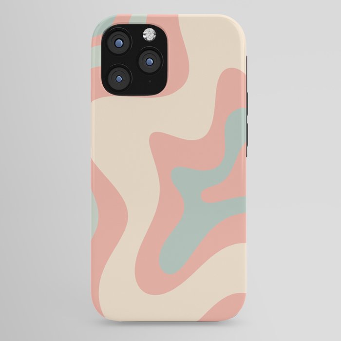 Retro Liquid Swirl Abstract Square Pattern in Pastel Blush Mint iPhone Case Gallery Image 44