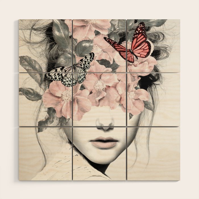 WOMAN WITH FLOWERS 10 Wood Wall Art Gallery Image 3