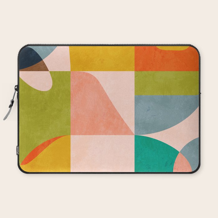 mid century abstract shapes spring I Laptop Sleeve Gallery Image 2
