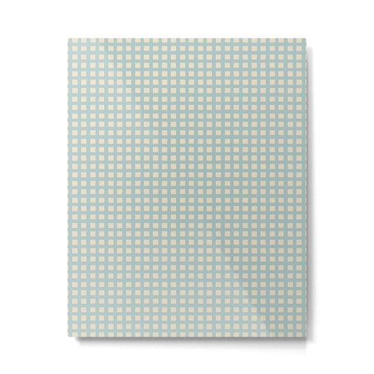 Blue geometric gingham grid art pattern Metal Print Gallery Image 2