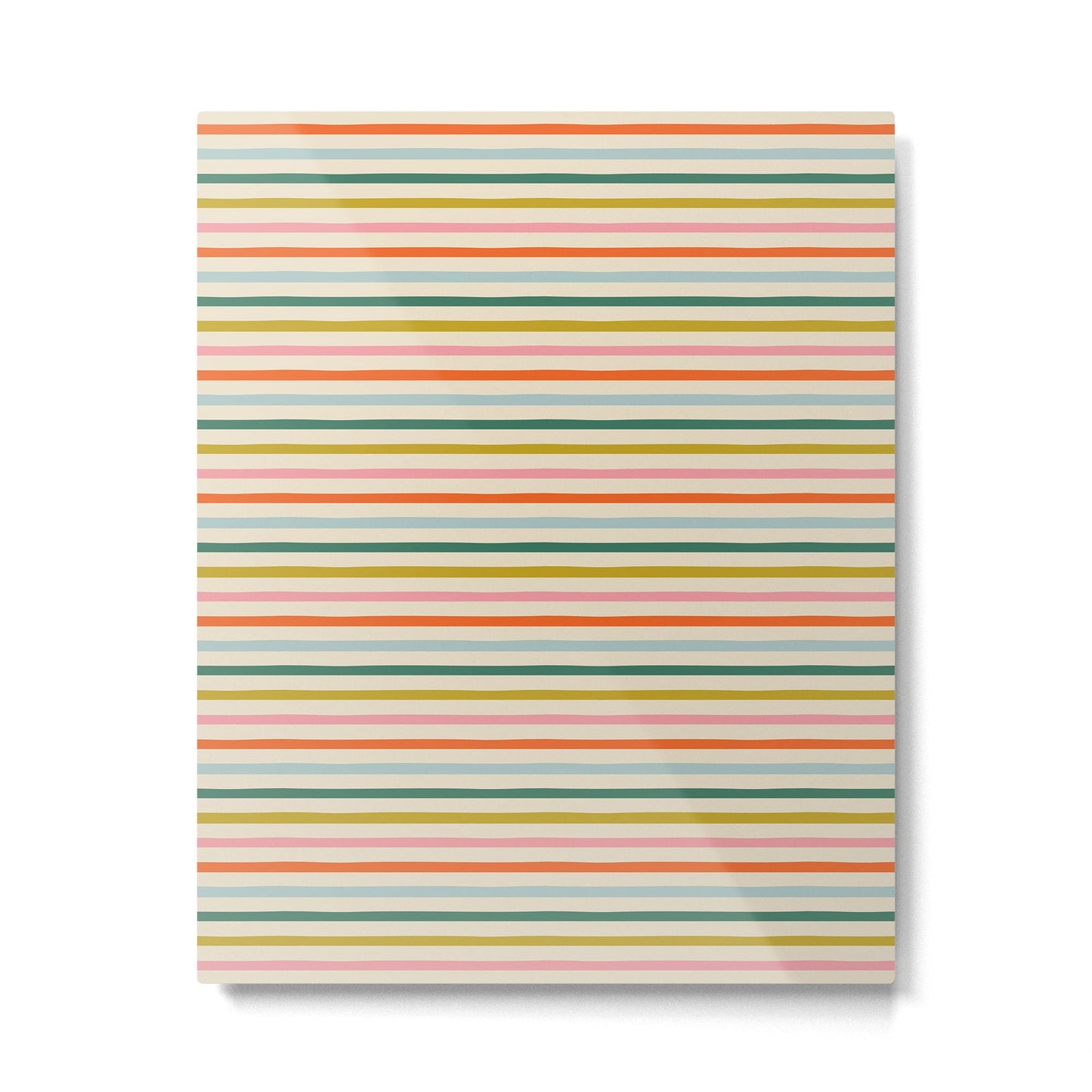 Colorful retro stripe line art pattern Metal Print Gallery Image 3