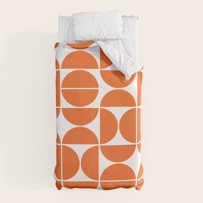Mid Century Modern Geometric 04 Orange Duvet Cover Gallery Image 10