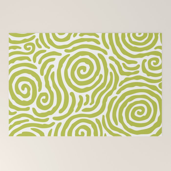 Ripple Effect Pattern Chartreuse Welcome Mat Gallery Image 2