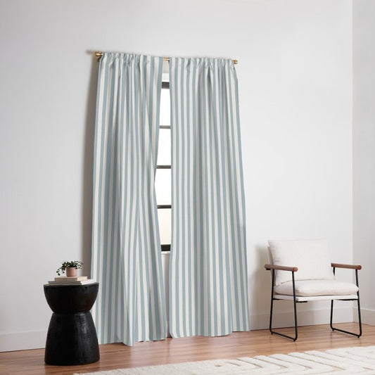 CoastL Stripe . Blue Window Curtain Gallery Image 2