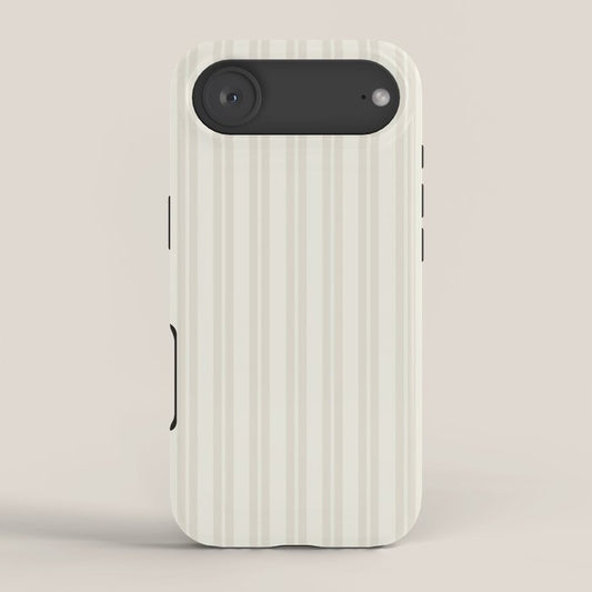 Pale Neutral Classic Double Stripe Pattern iPhone Case Gallery Image 2