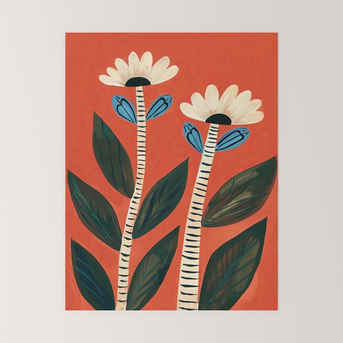 Folk Garden Daisy Pair Mini Art Print Gallery Image 6